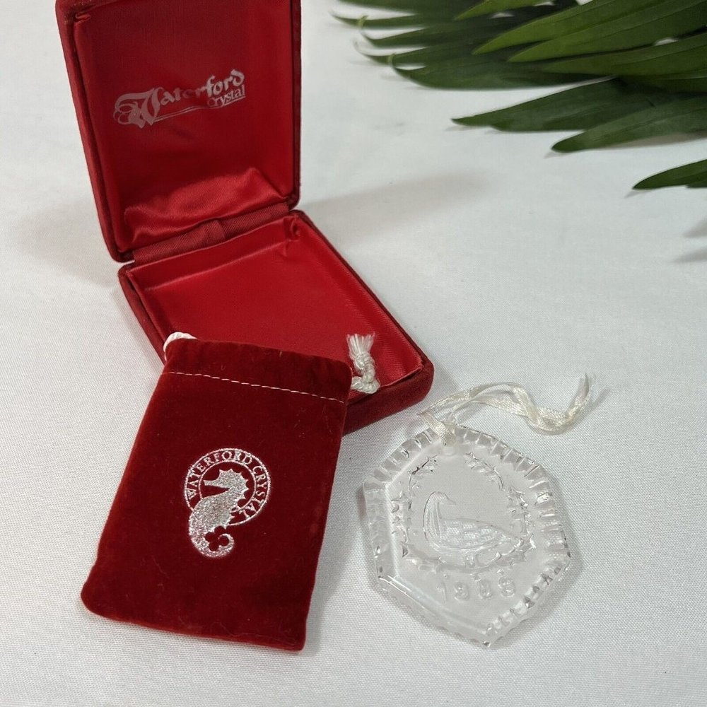 1989 Waterford Crystal 12 Days of Christmas Partidge in a Pear Tree Ornament BOX